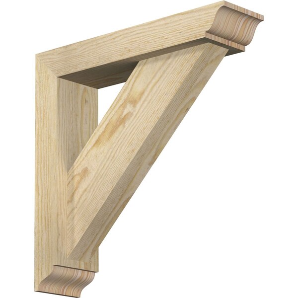 Ekena Millwork Traditional Traditional Rough Sawn Bracket w/ Offset Brace, Douglas Fir, 4"W x 16"D x 16"H BKT0402X16X16TRA01RDF - main